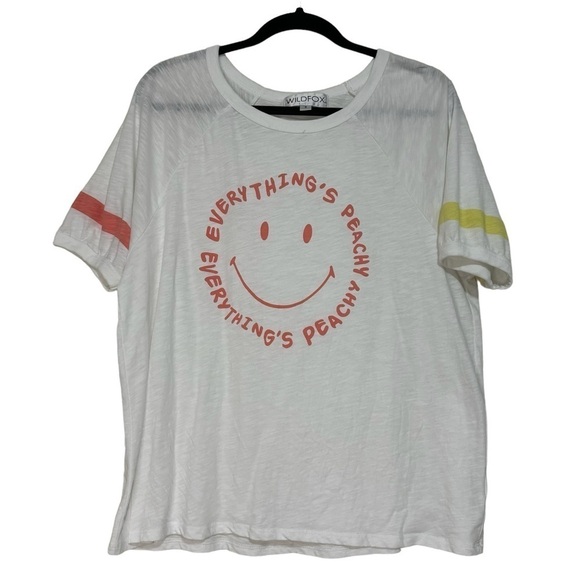 Wildfox Everything’s Peachy Juliette Oversized Lightweight Graphic T-Shirt S - Picture 3 of 8